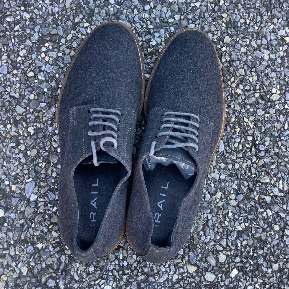 The Rail Men's Charcoal Gray Wool Blend Casual Dress Shoes Size 41 (8)‎
